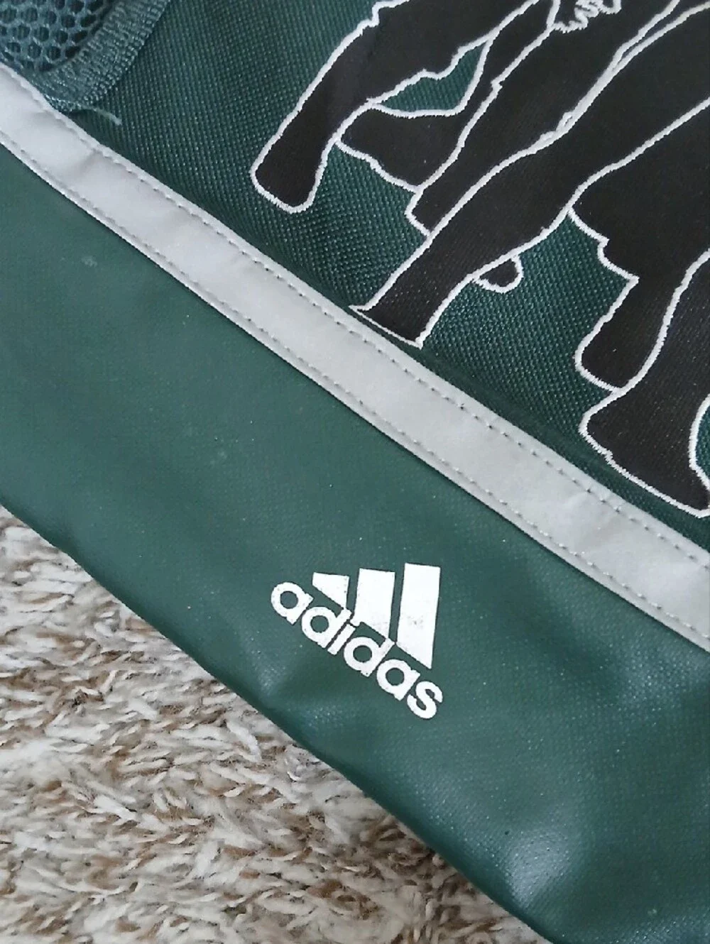 Adidas Marvel Boy's Green Backpack with Superhero Silhouette Small